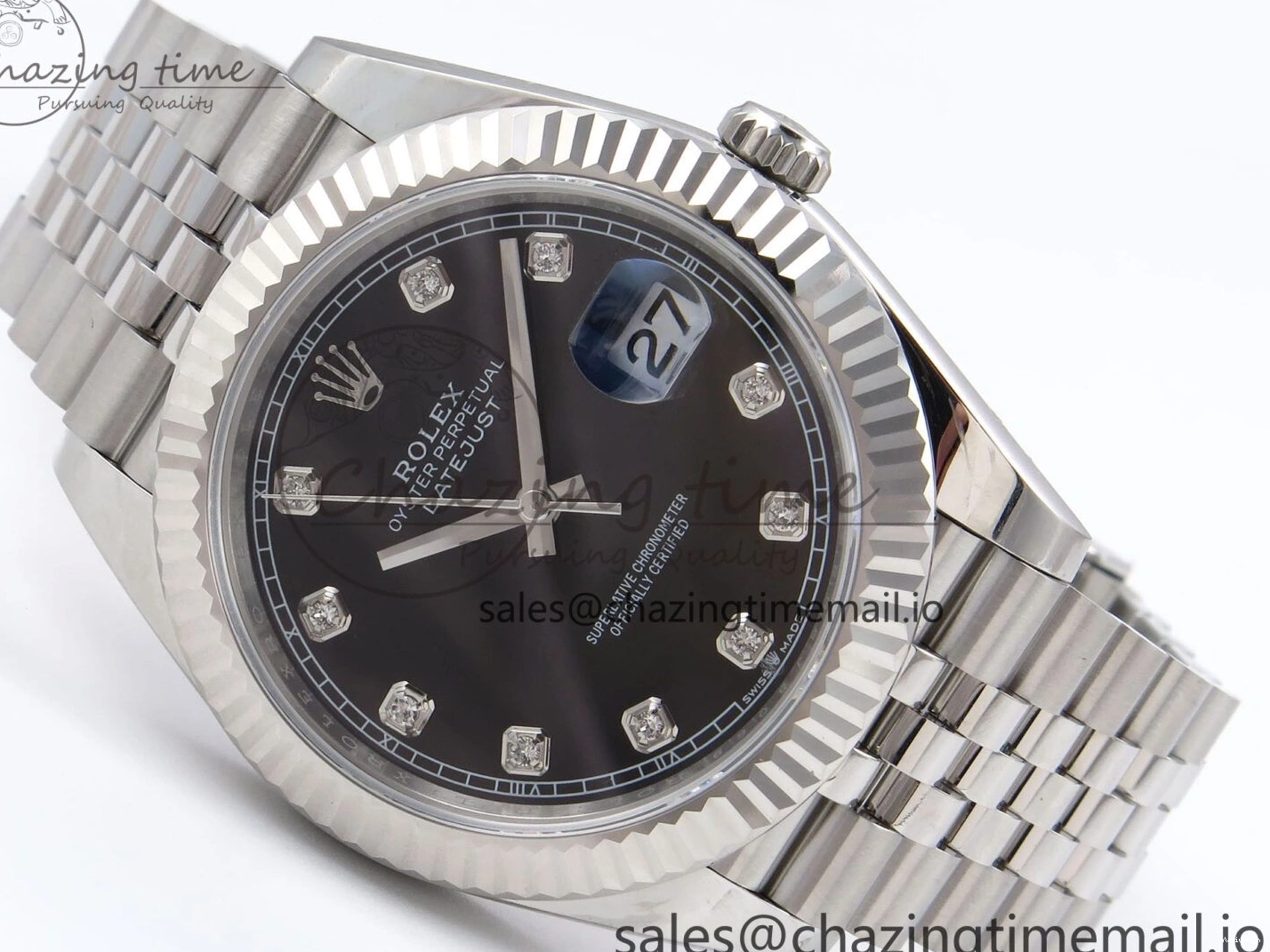Jubilee 126334 A3235 Best 41 Edition EWEF DateJust Black Dial Diamonds Bracelet on 0201